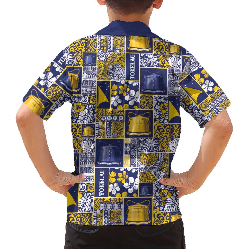 Tokelau Manuia te Kilihimahi Family Matching Off The Shoulder Long Sleeve Dress and Hawaiian Shirt Pacific Patchwork Xmas Vibes LT9 - Polynesian Pride