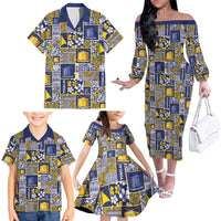 Tokelau Manuia te Kilihimahi Family Matching Off The Shoulder Long Sleeve Dress and Hawaiian Shirt Pacific Patchwork Xmas Vibes LT9 - Polynesian Pride