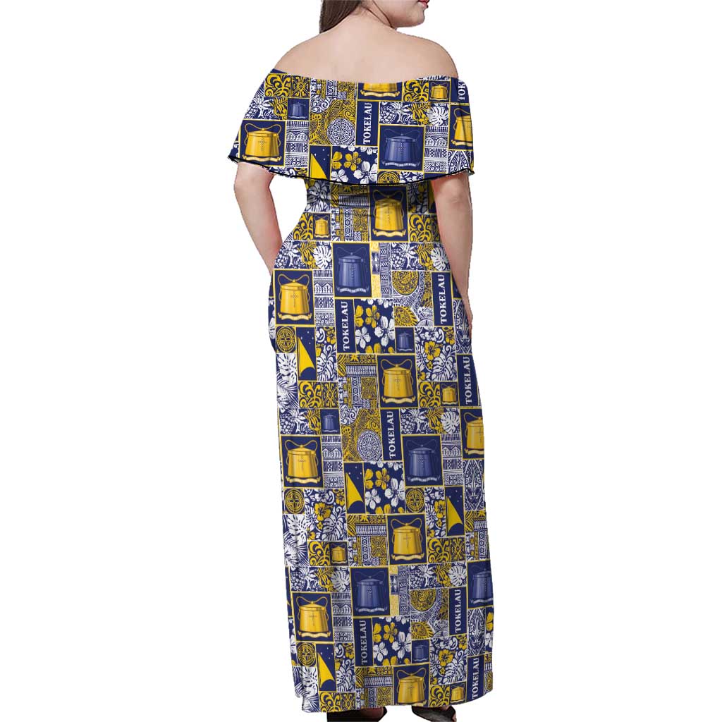 Tokelau Manuia te Kilihimahi Family Matching Off Shoulder Maxi Dress and Hawaiian Shirt Pacific Patchwork Xmas Vibes LT9 - Polynesian Pride