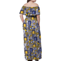 Tokelau Manuia te Kilihimahi Family Matching Off Shoulder Maxi Dress and Hawaiian Shirt Pacific Patchwork Xmas Vibes LT9 - Polynesian Pride