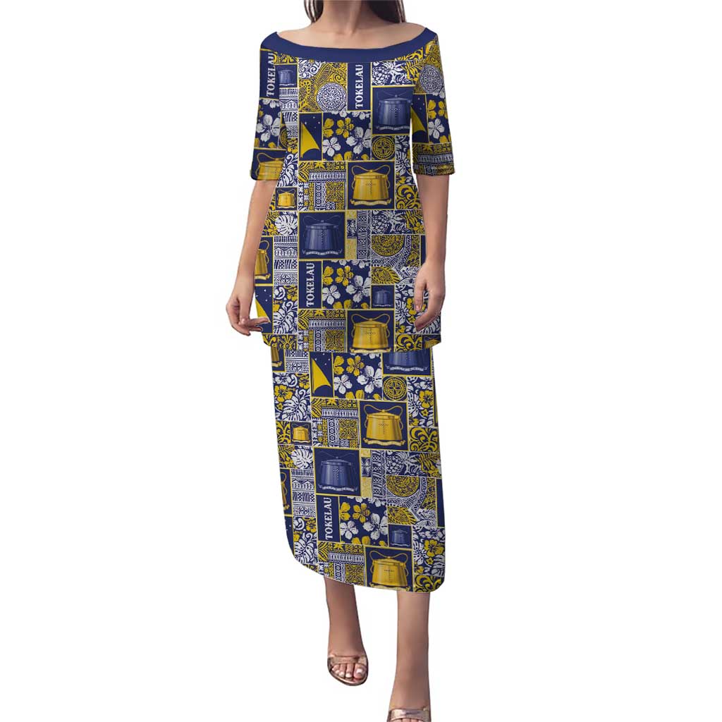 Tokelau Manuia te Kilihimahi Family Matching Puletasi and Hawaiian Shirt Pacific Patchwork Xmas Vibes LT9 Mom's Dress Blue - Polynesian Pride