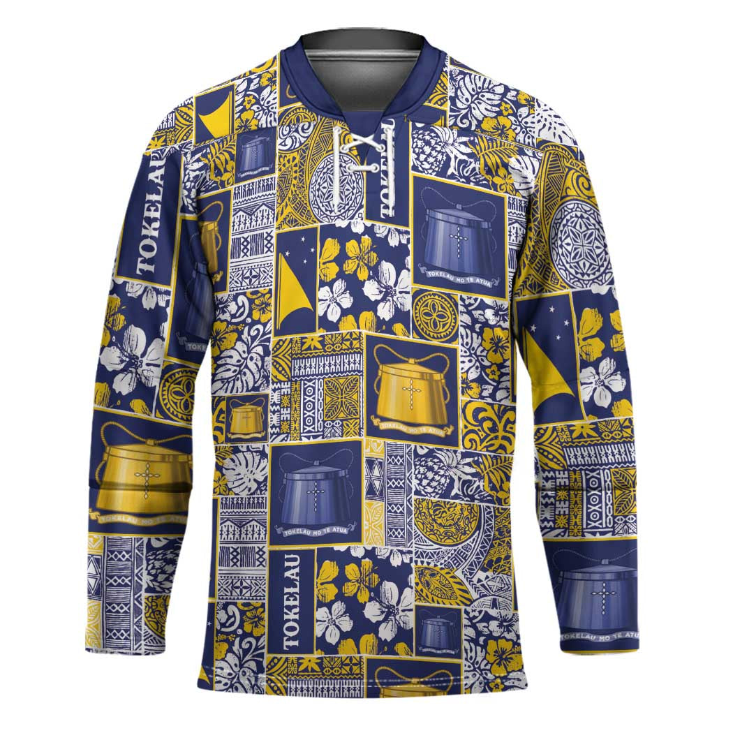 Tokelau Manuia te Kilihimahi Hockey Jersey Pacific Patchwork Xmas Vibes - Polynesian Pride