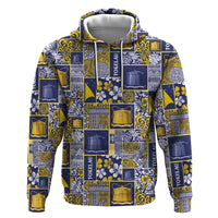 Tokelau Manuia te Kilihimahi Hoodie Pacific Patchwork Xmas Vibes LT9 Pullover Hoodie Blue - Polynesian Pride