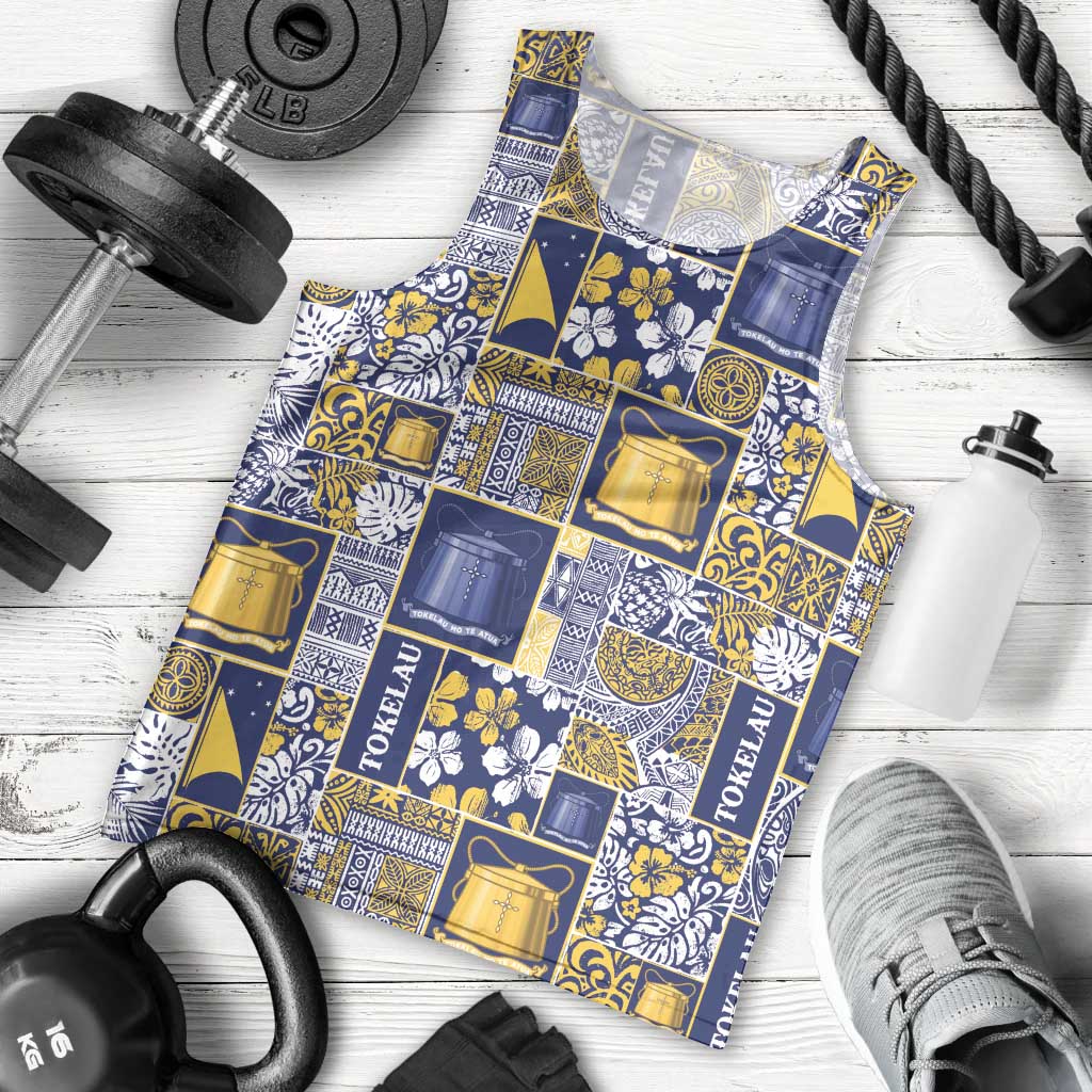 Tokelau Manuia te Kilihimahi Men Tank Top Pacific Patchwork Xmas Vibes - Polynesian Pride