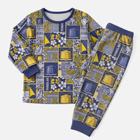 Tokelau Manuia te Kilihimahi Christmas Pajama Set Pacific Patchwork Xmas Vibes LT9 Men Blue - Polynesian Pride