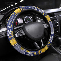 Tokelau Manuia te Kilihimahi Steering Wheel Cover Pacific Patchwork Xmas Vibes LT9 Universal Fit Blue - Polynesian Pride
