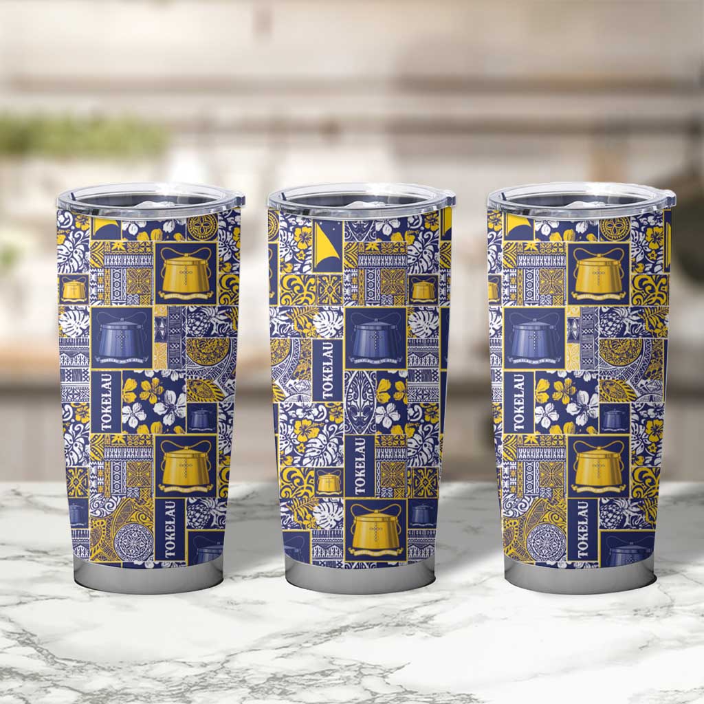 Tokelau Manuia te Kilihimahi Tumbler Cup Pacific Patchwork Xmas Vibes - Polynesian Pride