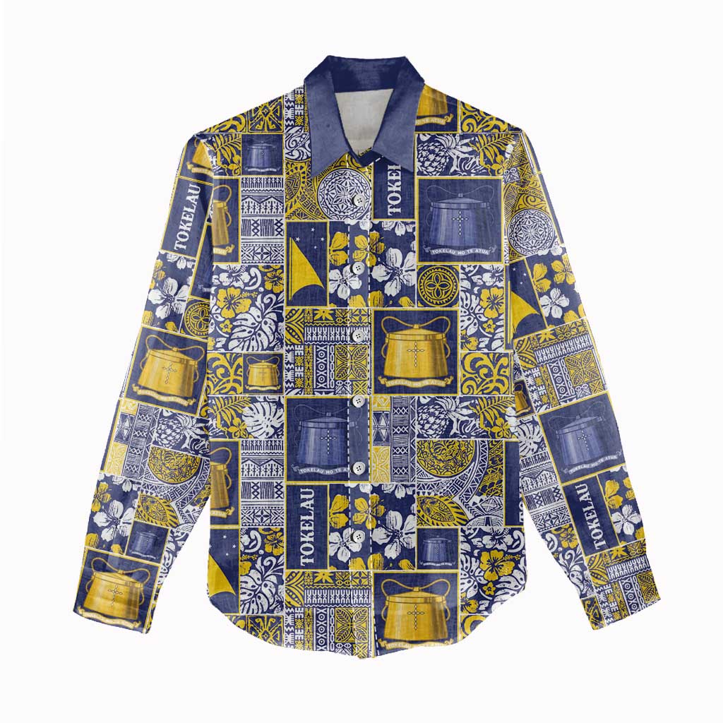 Tokelau Manuia te Kilihimahi Women Casual Shirt Pacific Patchwork Xmas Vibes - Polynesian Pride