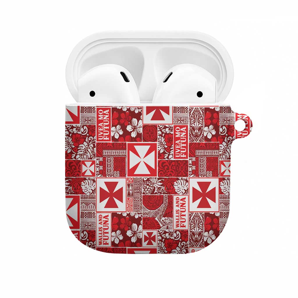 Wallis Et Futuna Kilisimasi Fiefia AirPods Case Pacific Patchwork Xmas Vibes LT9 Red - Polynesian Pride