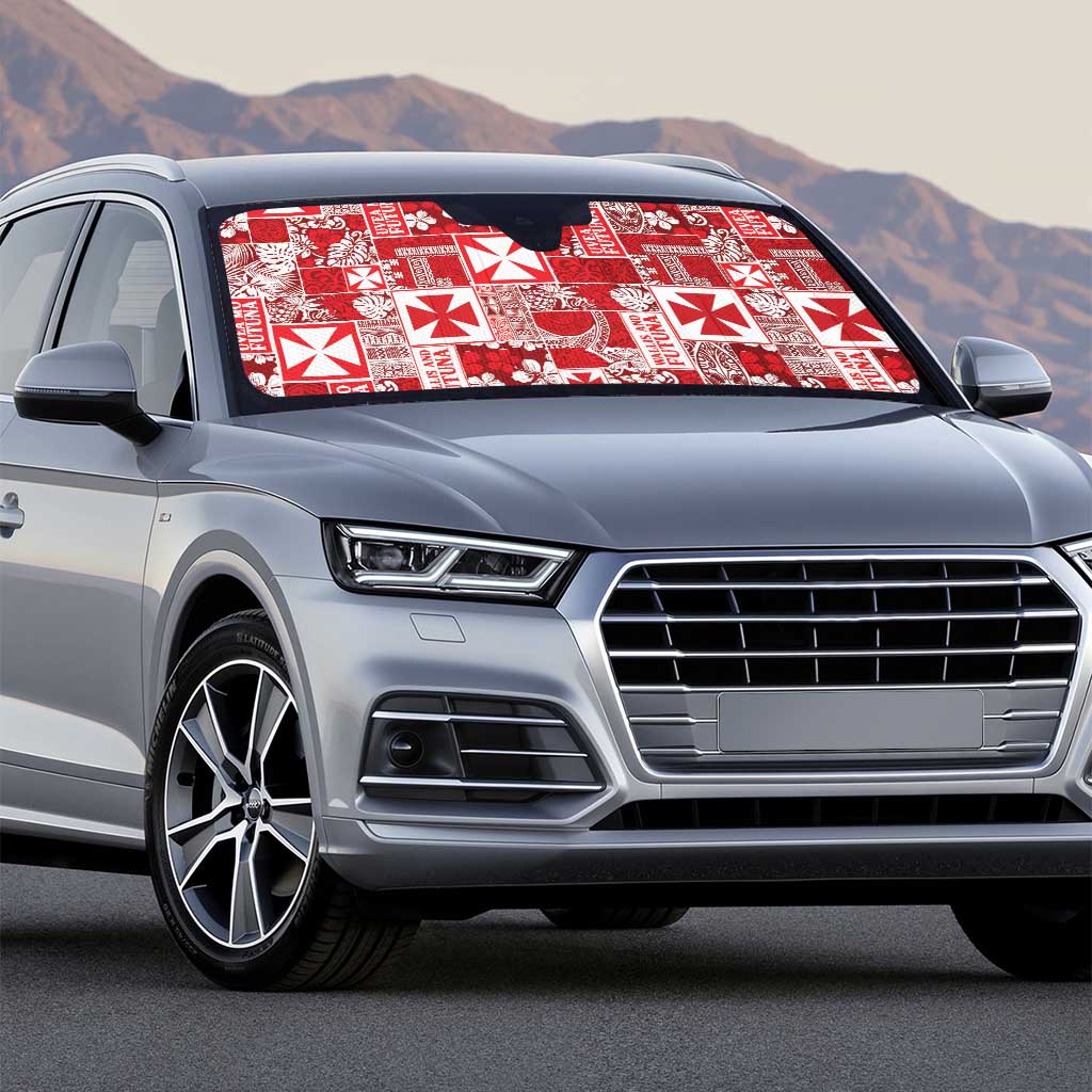 Wallis Et Futuna Kilisimasi Fiefia Auto Sun Shade Pacific Patchwork Xmas Vibes - Polynesian Pride