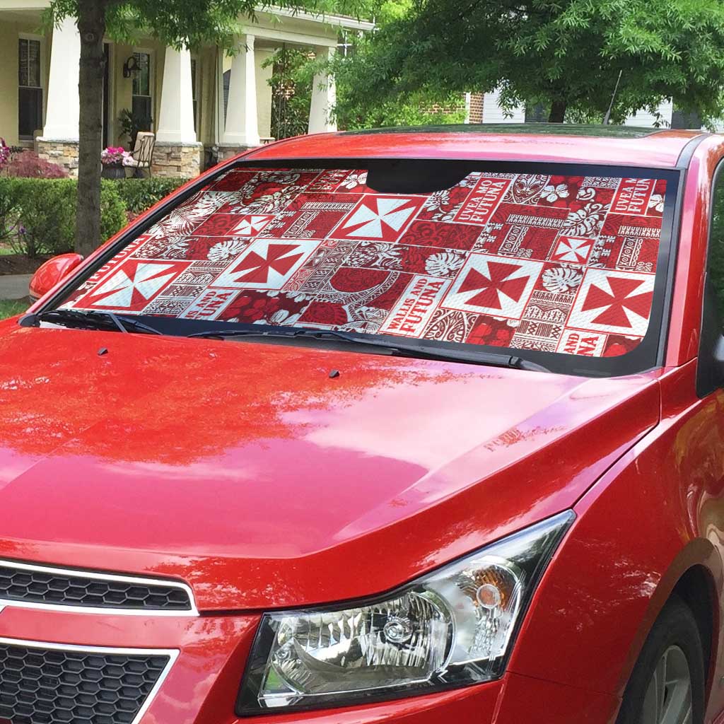 Wallis Et Futuna Kilisimasi Fiefia Auto Sun Shade Pacific Patchwork Xmas Vibes - Polynesian Pride