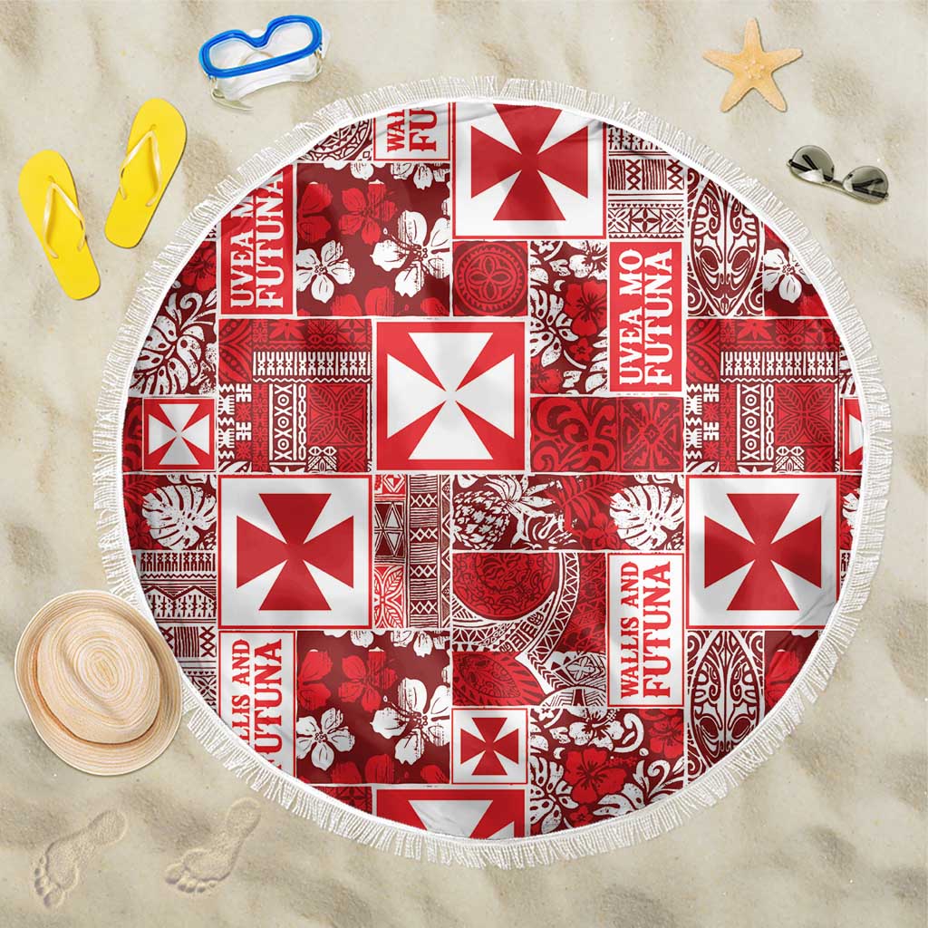 Wallis Et Futuna Kilisimasi Fiefia Beach Blanket Pacific Patchwork Xmas Vibes LT9 One Size 150cm Red - Polynesian Pride