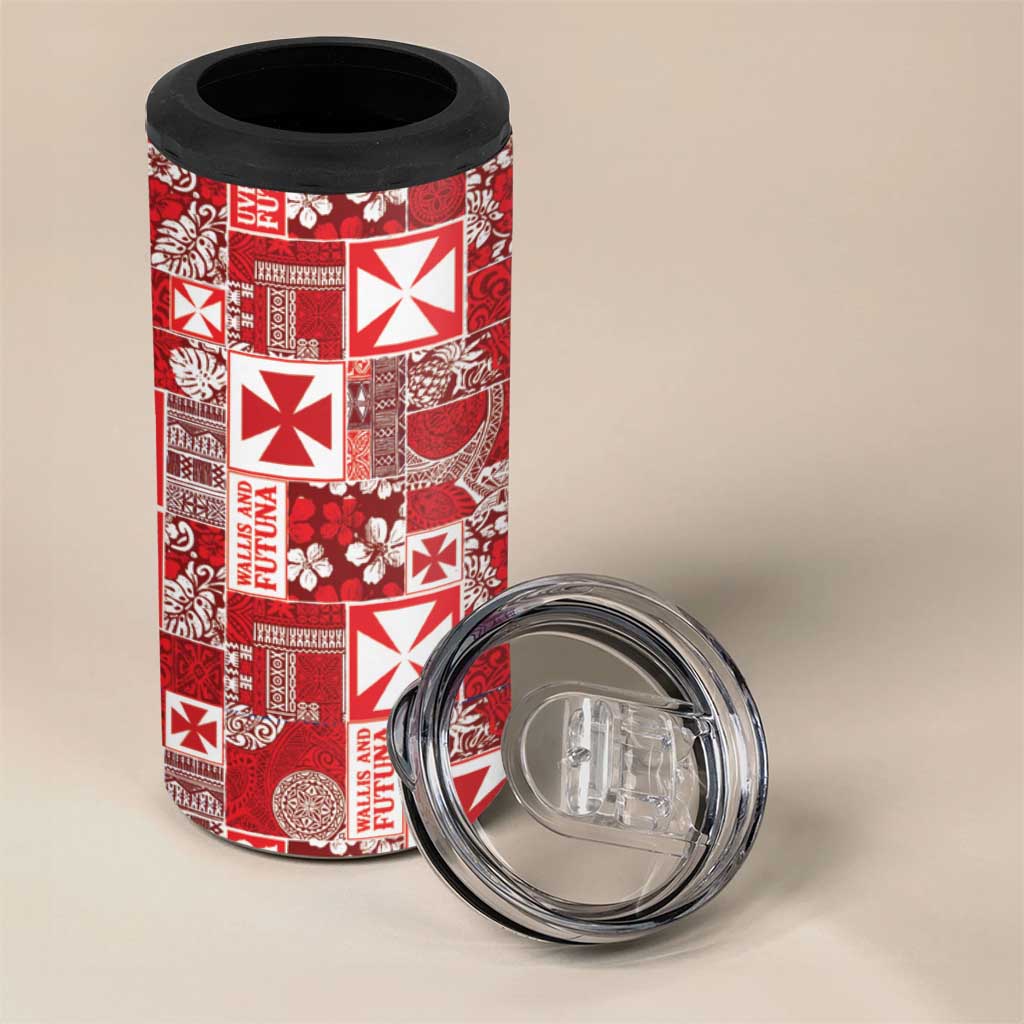 Wallis Et Futuna Kilisimasi Fiefia 4 in 1 Can Cooler Tumbler Pacific Patchwork Xmas Vibes LT9 - Polynesian Pride