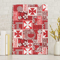 Wallis Et Futuna Kilisimasi Fiefia Canvas Wall Art Pacific Patchwork Xmas Vibes LT9 Without Frame Red - Polynesian Pride