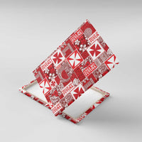 Wallis Et Futuna Kilisimasi Fiefia Canvas Wall Art Pacific Patchwork Xmas Vibes LT9 With Frame Red - Polynesian Pride