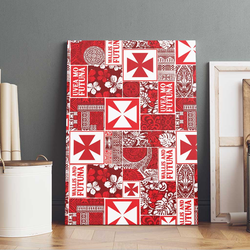 Wallis Et Futuna Kilisimasi Fiefia Canvas Wall Art Pacific Patchwork Xmas Vibes LT9 - Polynesian Pride