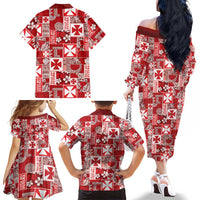 Wallis Et Futuna Kilisimasi Fiefia Family Matching Off The Shoulder Long Sleeve Dress and Hawaiian Shirt Pacific Patchwork Xmas Vibes LT9 - Polynesian Pride