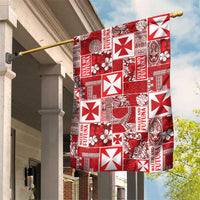 Wallis Et Futuna Kilisimasi Fiefia Garden Flag Pacific Patchwork Xmas Vibes LT9 House Flag Red - Polynesian Pride