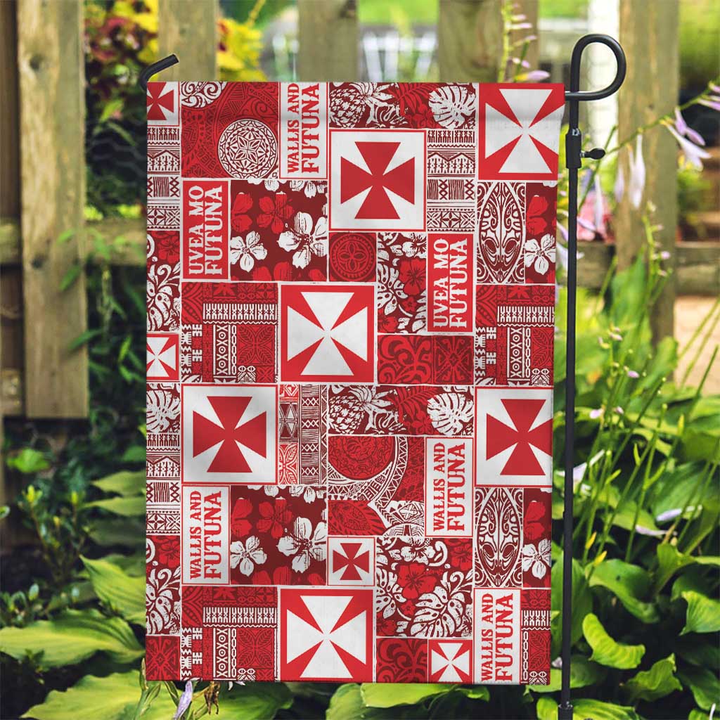 Wallis Et Futuna Kilisimasi Fiefia Garden Flag Pacific Patchwork Xmas Vibes LT9 Garden Flag Red - Polynesian Pride
