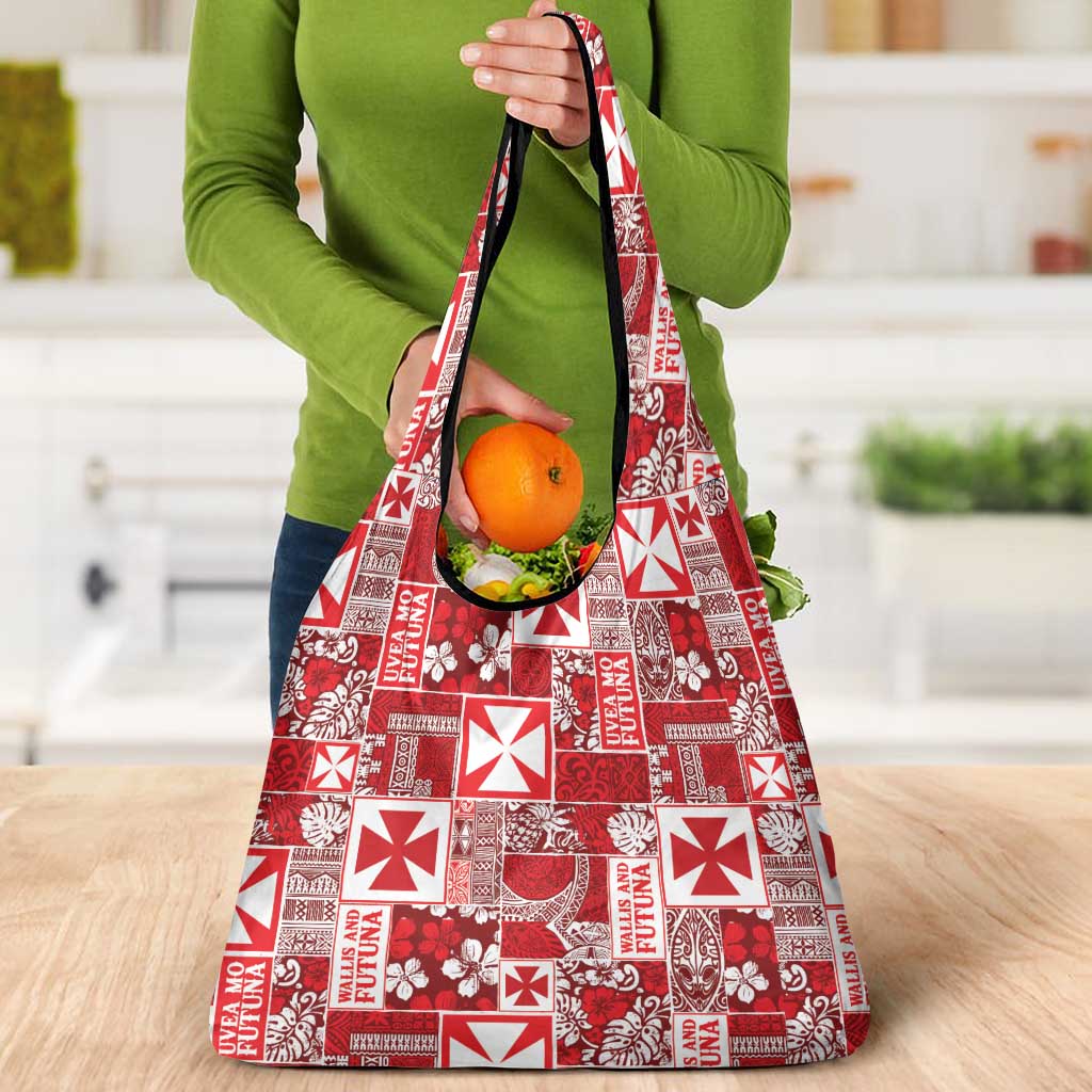 Wallis Et Futuna Kilisimasi Fiefia Grocery Bag Pacific Patchwork Xmas Vibes LT9 - Polynesian Pride
