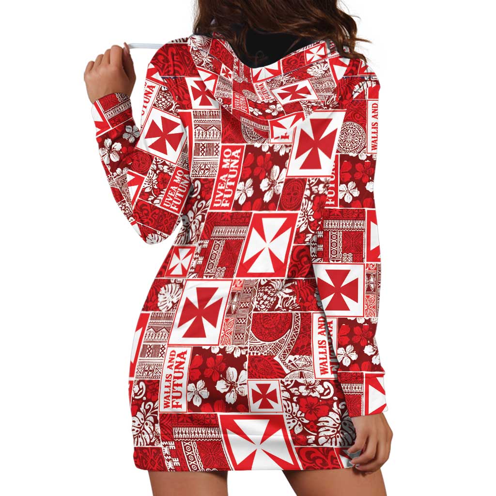 Wallis Et Futuna Kilisimasi Fiefia Hoodie Dress Pacific Patchwork Xmas Vibes LT9 - Polynesian Pride