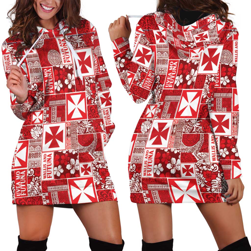 Wallis Et Futuna Kilisimasi Fiefia Hoodie Dress Pacific Patchwork Xmas Vibes LT9 - Polynesian Pride