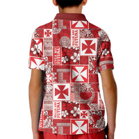 Wallis Et Futuna Kilisimasi Fiefia Kid Polo Shirt Pacific Patchwork Xmas Vibes - Polynesian Pride