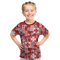 Wallis Et Futuna Kilisimasi Fiefia Kid T Shirt Pacific Patchwork Xmas Vibes - Polynesian Pride