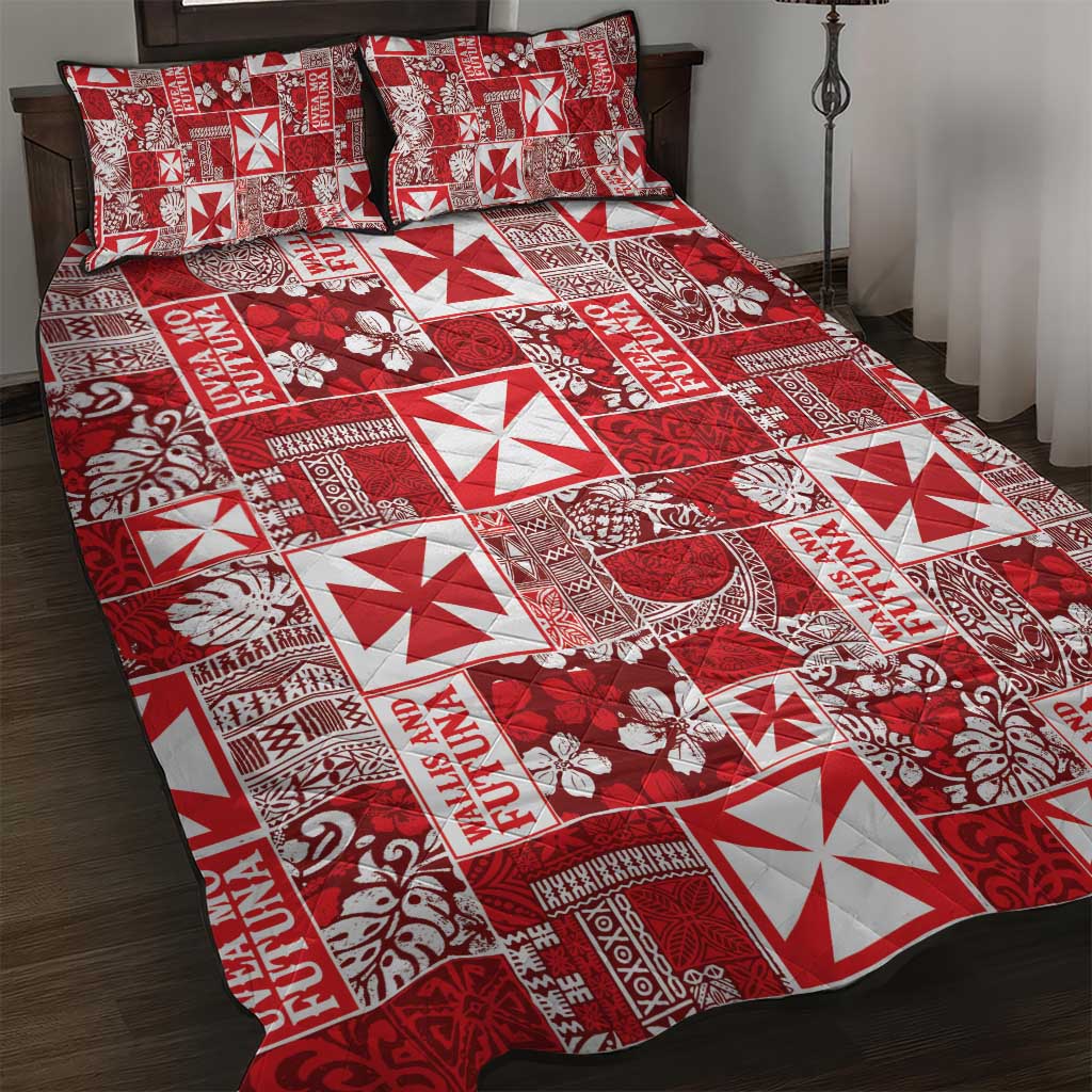 Wallis Et Futuna Kilisimasi Fiefia Quilt Bed Set Pacific Patchwork Xmas Vibes LT9 Red - Polynesian Pride