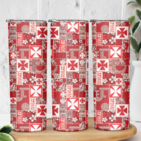 Wallis Et Futuna Kilisimasi Fiefia Skinny Tumbler Pacific Patchwork Xmas Vibes LT9 - Polynesian Pride