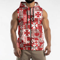 Wallis Et Futuna Kilisimasi Fiefia Sleeveless Zip Hoodie Pacific Patchwork Xmas Vibes - Polynesian Pride