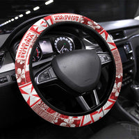 Wallis Et Futuna Kilisimasi Fiefia Steering Wheel Cover Pacific Patchwork Xmas Vibes LT9 Universal Fit Red - Polynesian Pride