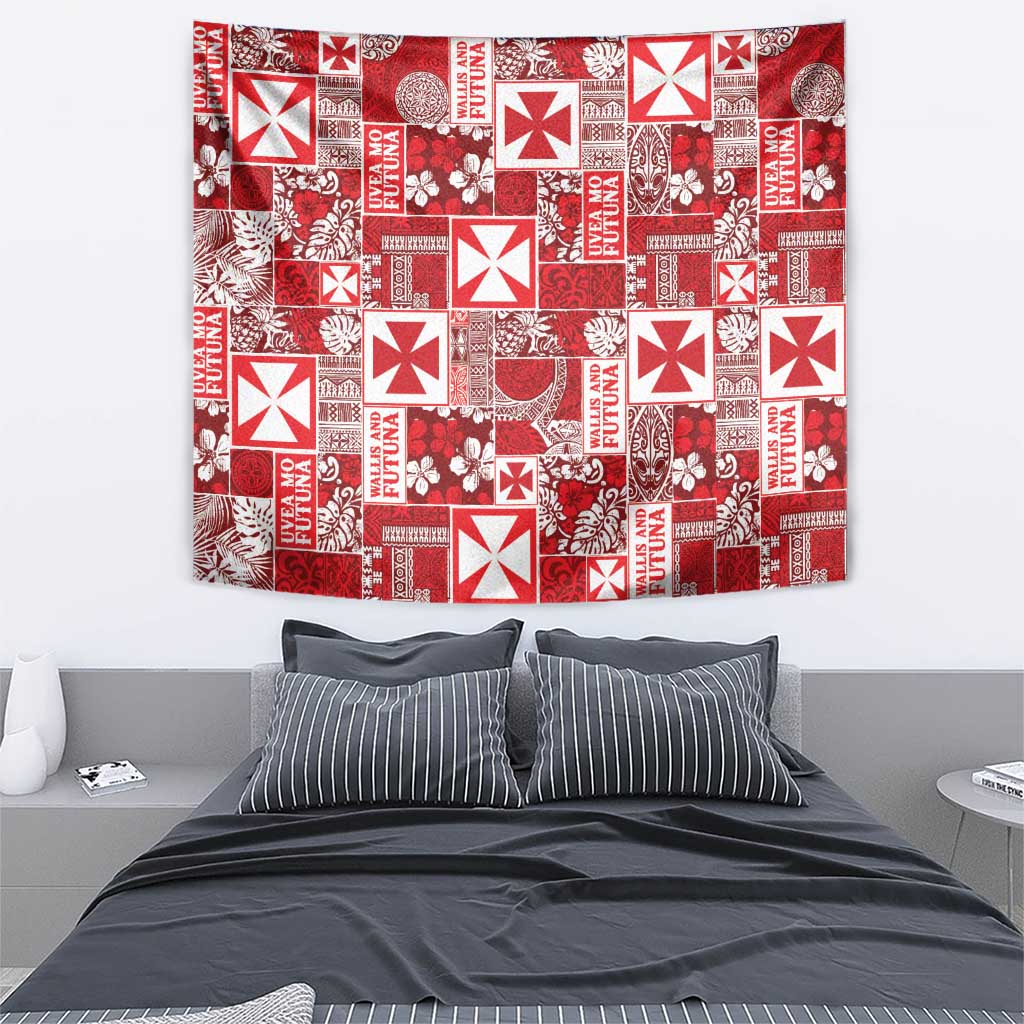 Wallis Et Futuna Kilisimasi Fiefia Tapestry Pacific Patchwork Xmas Vibes LT9 - Polynesian Pride