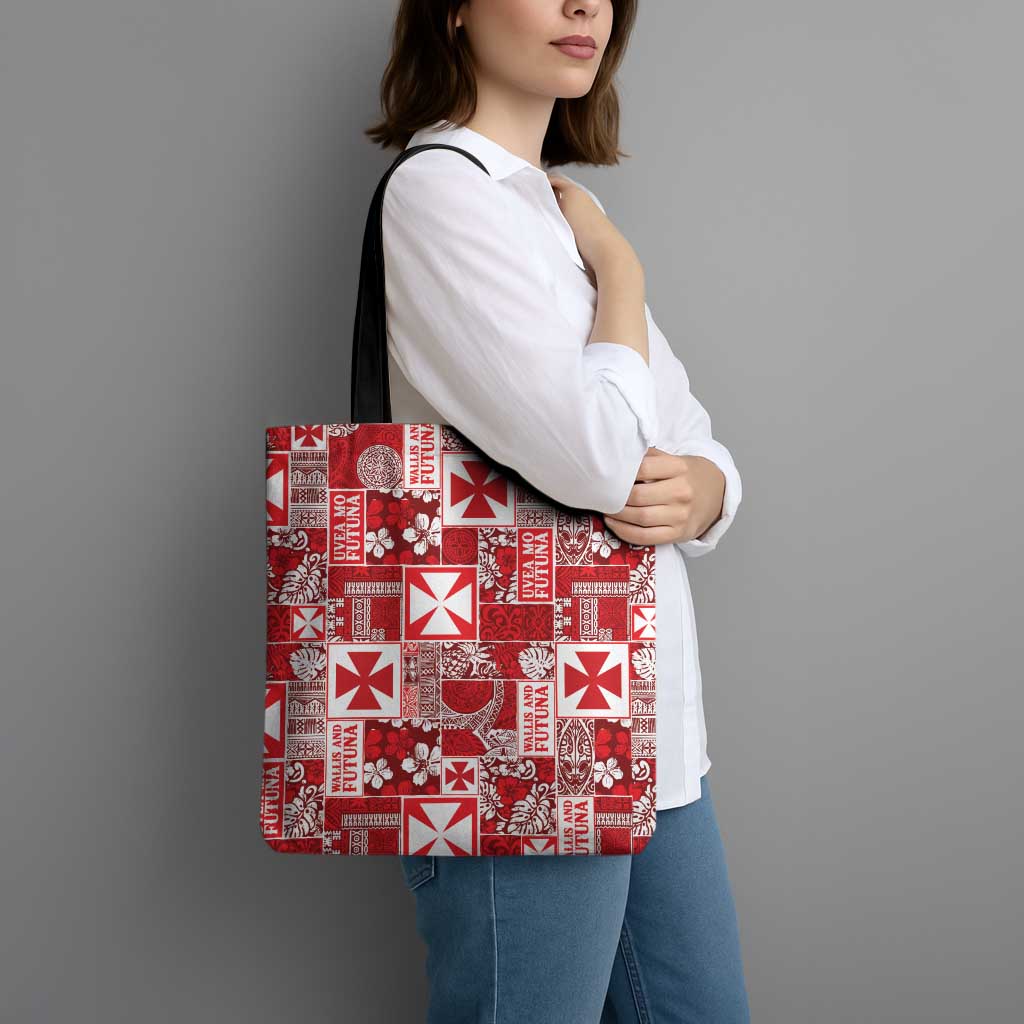 Wallis Et Futuna Kilisimasi Fiefia Tote Bag Pacific Patchwork Xmas Vibes LT9 - Polynesian Pride