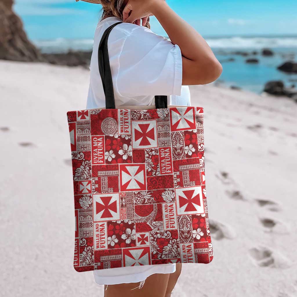 Wallis Et Futuna Kilisimasi Fiefia Tote Bag Pacific Patchwork Xmas Vibes LT9 - Polynesian Pride