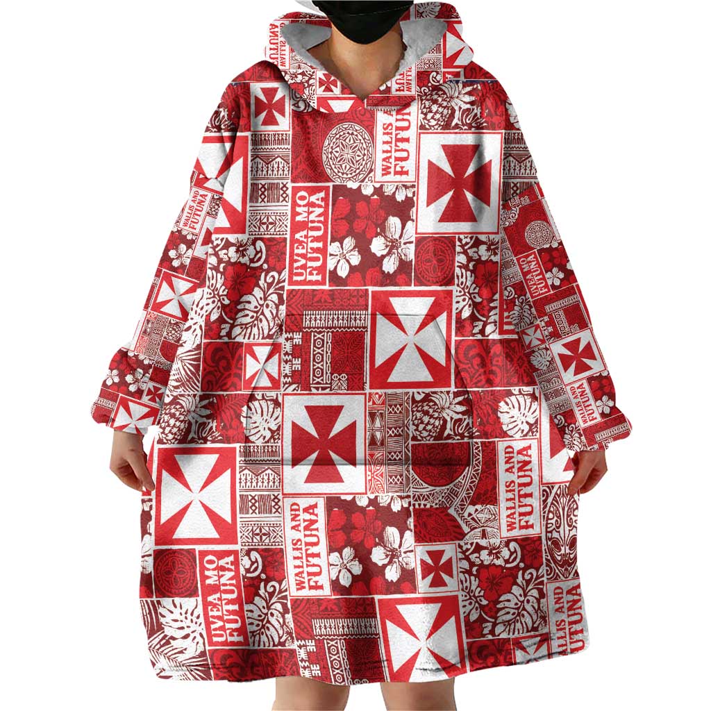Wallis Et Futuna Kilisimasi Fiefia Wearable Blanket Hoodie Pacific Patchwork Xmas Vibes LT9 - Polynesian Pride