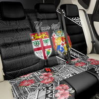 Fiji Tonga Coat of Arm Personalised Back Car Seat Cover With Masi Tapa and Tongan Ngatu Together LT9 - Polynesian Pride