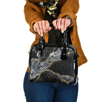 Polynesian Tribal Tattoo Shoulder Handbag Dark Marble Pattern LT9 One Size Black - Polynesian Pride