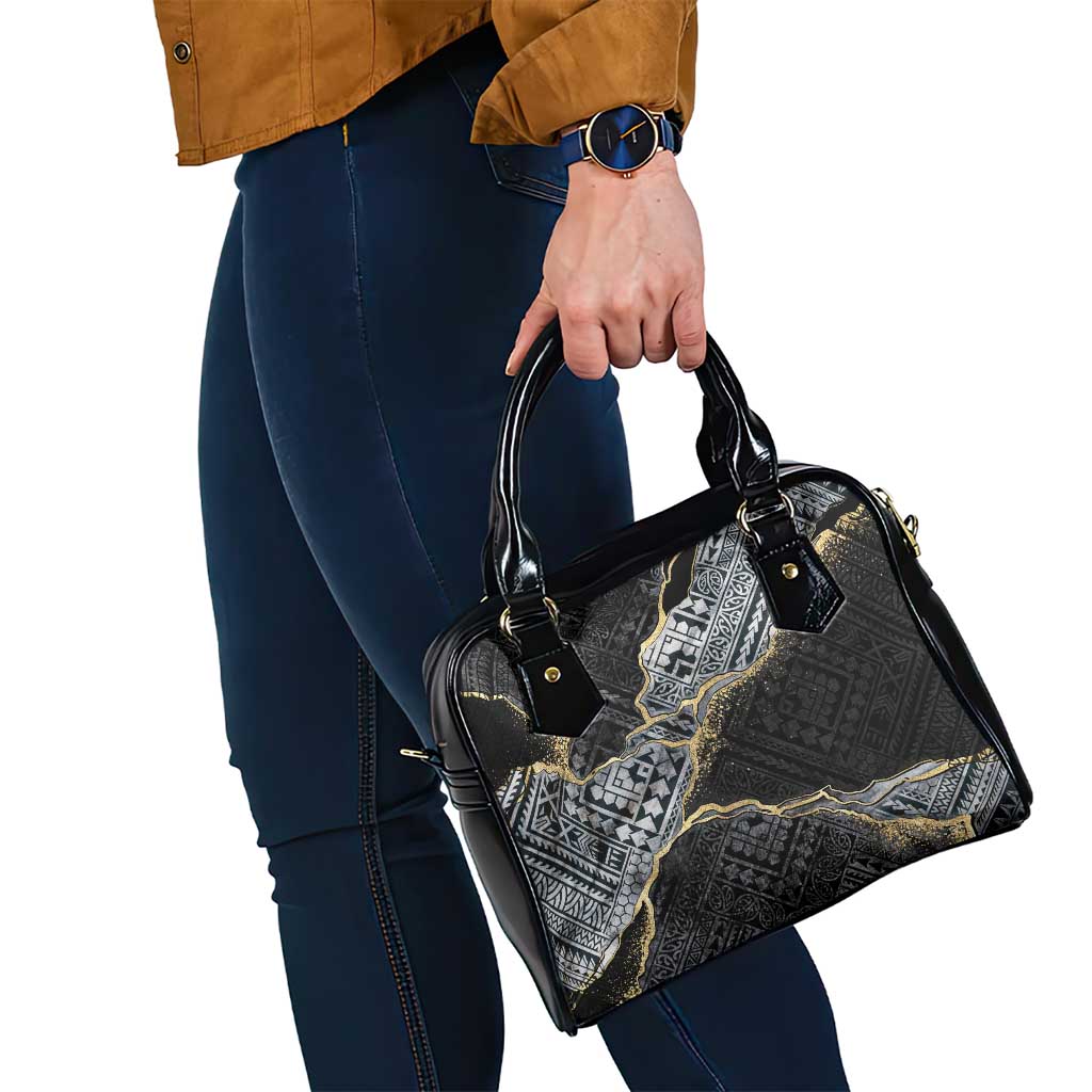 Polynesian Tribal Tattoo Shoulder Handbag Dark Marble Pattern LT9 - Polynesian Pride