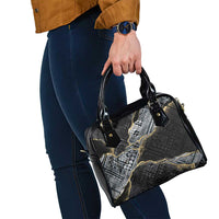 Polynesian Tribal Tattoo Shoulder Handbag Dark Marble Pattern LT9 - Polynesian Pride