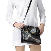 Polynesian Tribal Tattoo Shoulder Handbag Dark Marble Pattern LT9 - Polynesian Pride