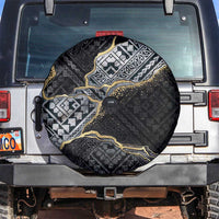 Polynesian Tribal Tattoo Spare Tire Cover Dark Marble Pattern LT9 Black - Polynesian Pride
