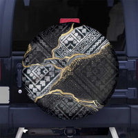 Polynesian Tribal Tattoo Spare Tire Cover Dark Marble Pattern LT9 - Polynesian Pride