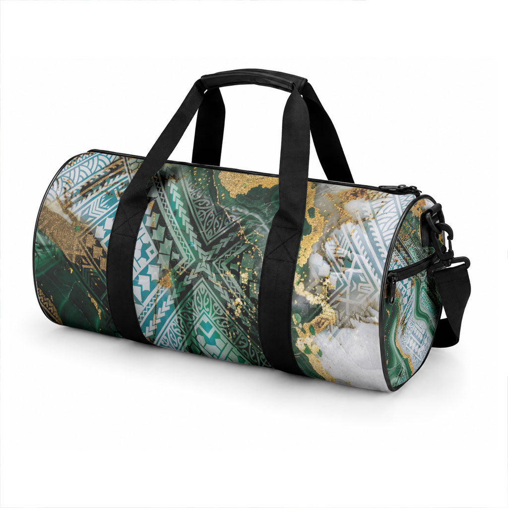 Polynesian Tribal Tattoo Duffle Bag Green Marble Pattern LT9 - Polynesian Pride