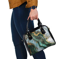 Polynesian Tribal Tattoo Shoulder Handbag Green Marble Pattern LT9 - Polynesian Pride
