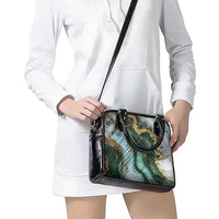 Polynesian Tribal Tattoo Shoulder Handbag Green Marble Pattern LT9 - Polynesian Pride
