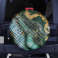 Polynesian Tribal Tattoo Spare Tire Cover Green Marble Pattern LT9 - Polynesian Pride