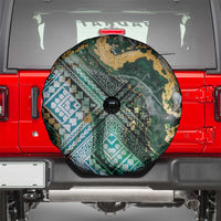 Polynesian Tribal Tattoo Spare Tire Cover Green Marble Pattern LT9 - Polynesian Pride