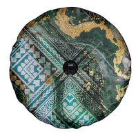 Polynesian Tribal Tattoo Spare Tire Cover Green Marble Pattern LT9 - Polynesian Pride