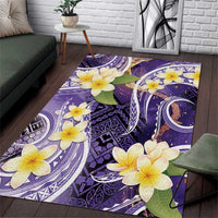Polynesian Tribal Tattoo Area Rug Plumeria Purple Marble Pattern LT9 Purple - Polynesian Pride